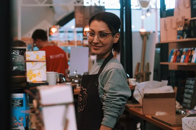 Small business owner in her store